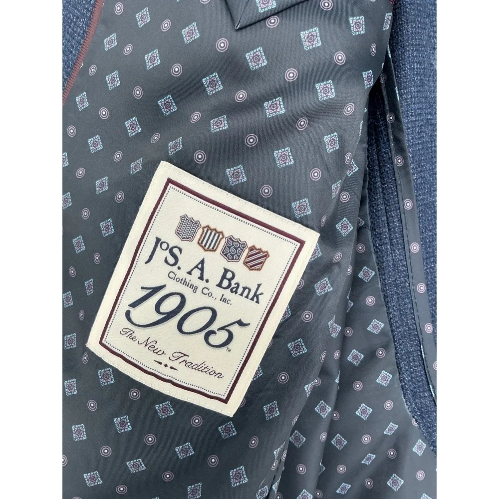 Jos. A. Bank Sport Coat Mens 44R Blue 1905 Tailored Fit Wool Blend Blazer